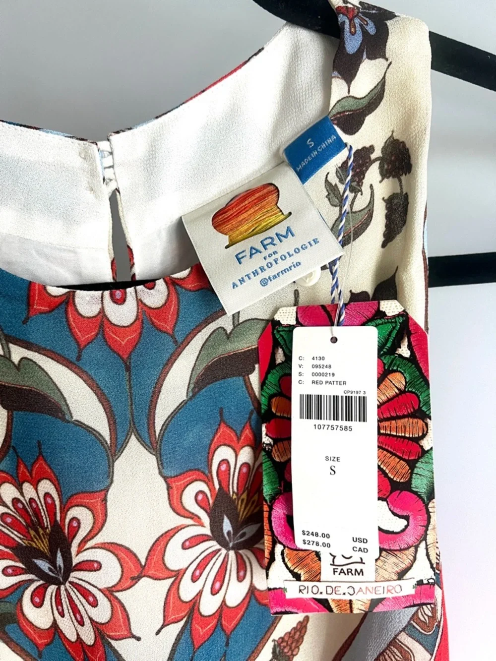 FARM Rio x Anthropologie Tie Scarf Printed Maxi Dress Size Small NWT - Picture 7 of 12